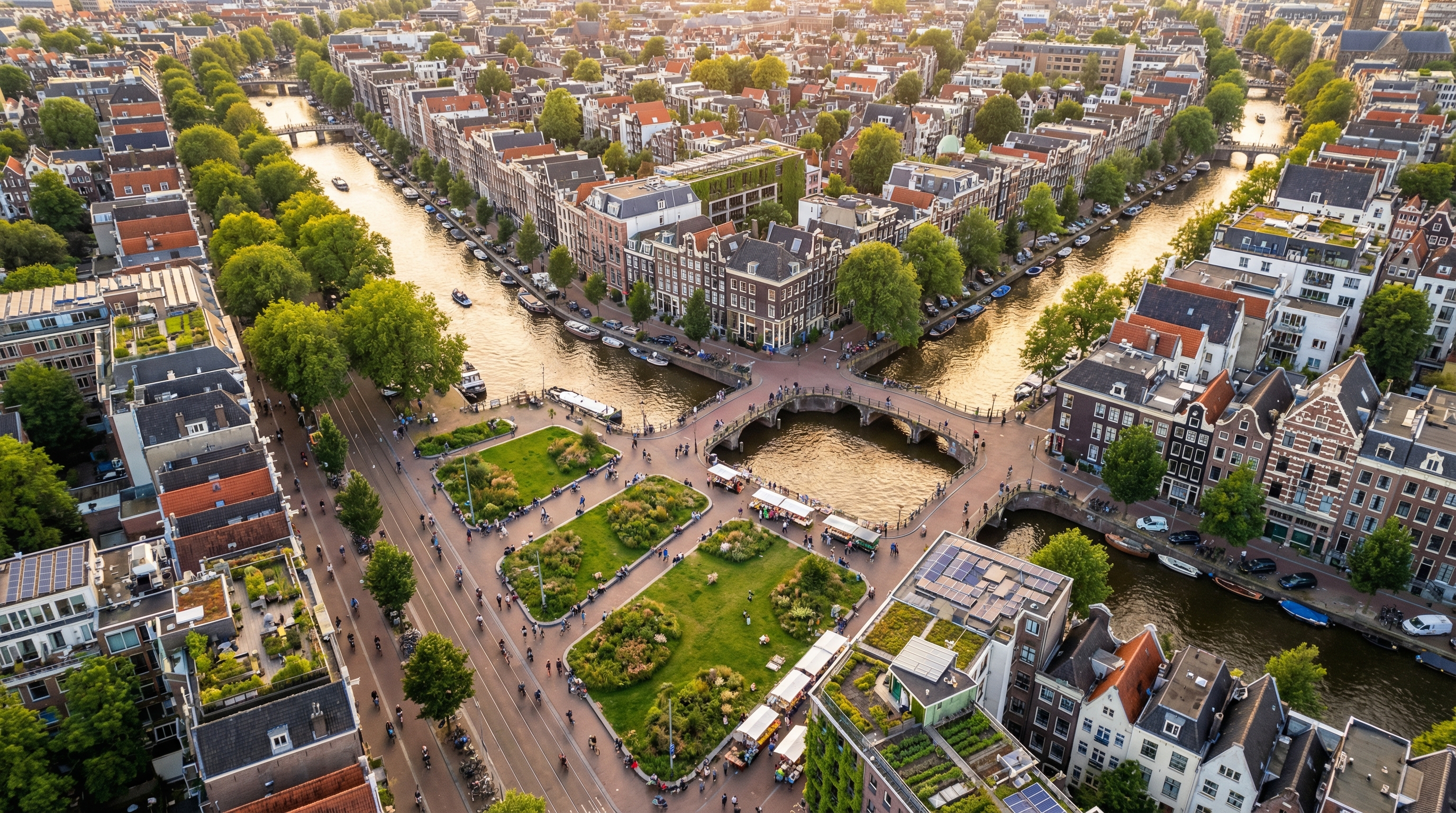 Groene stad vanuit de lucht - stedelijke biodiversiteit