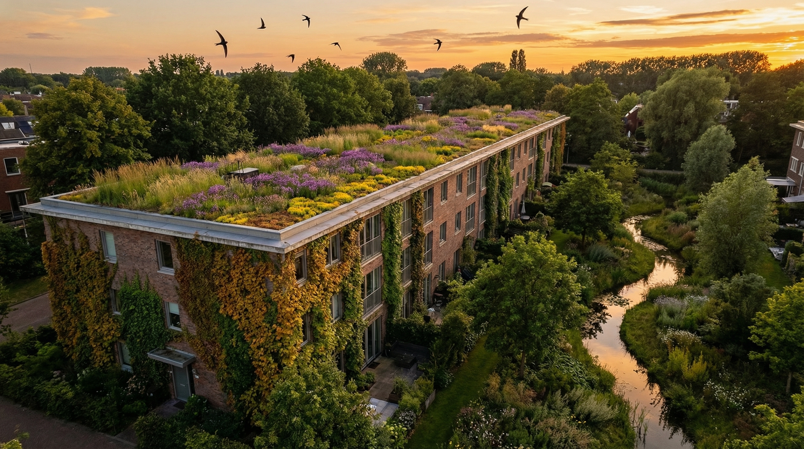 Groen dak met biodiversiteit